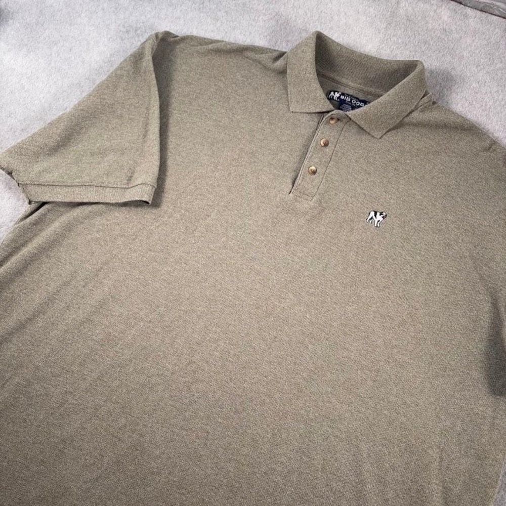 Big Dogs Polo Shirt Mens 3XL Olive Green Solid Pique Embroidered Logo VTG